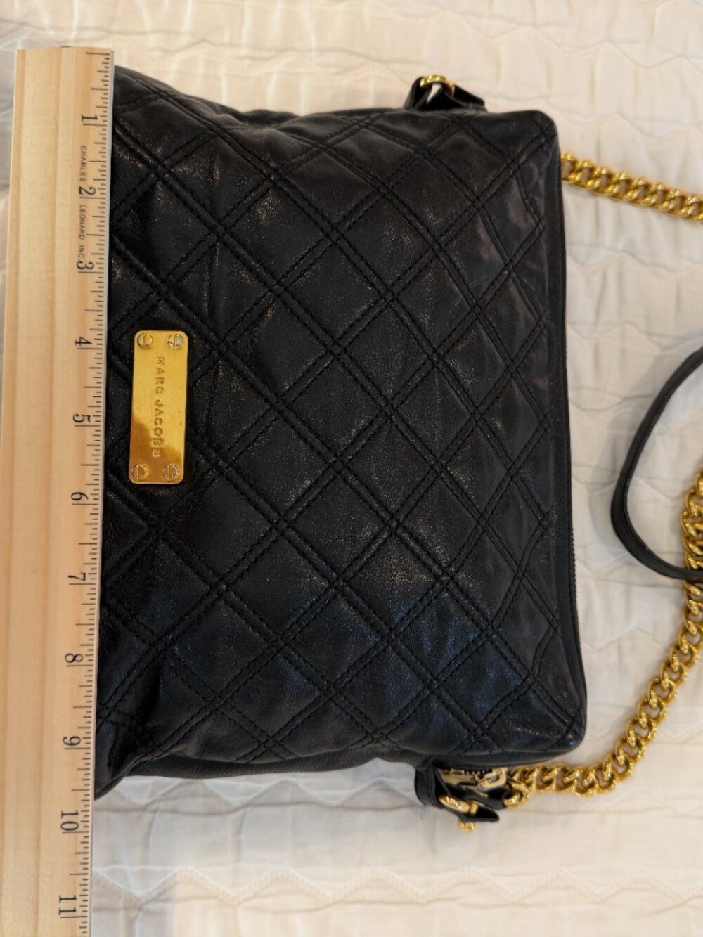 CLASSIC MARC JACOBS BLACK QUILTED LEATHER SHOULDER BAG - Picture 6 of 6